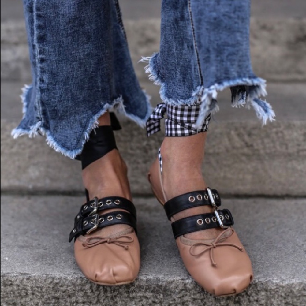 miu miu ballet buckle flats